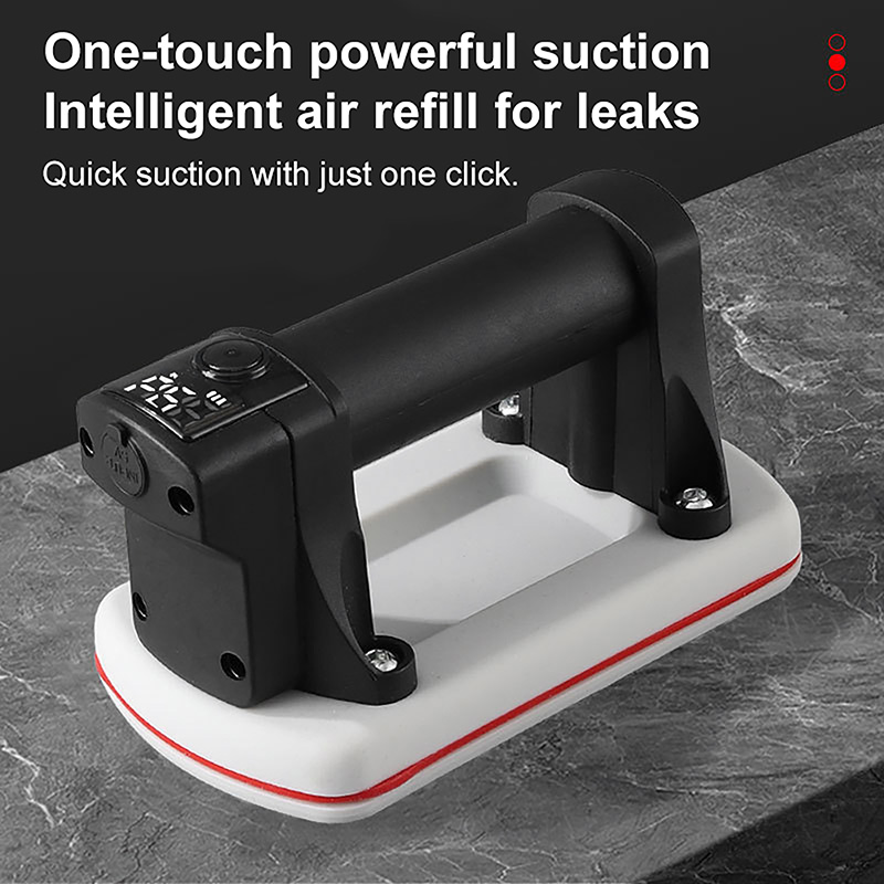 Power Tools Display - ถ้วยดูดสุญญากาศไฟฟ้าอัจฉริยะ ฐานยางสองชั้น จอแสดงผล LED ดิจิตอล สำหรับยกกระจก