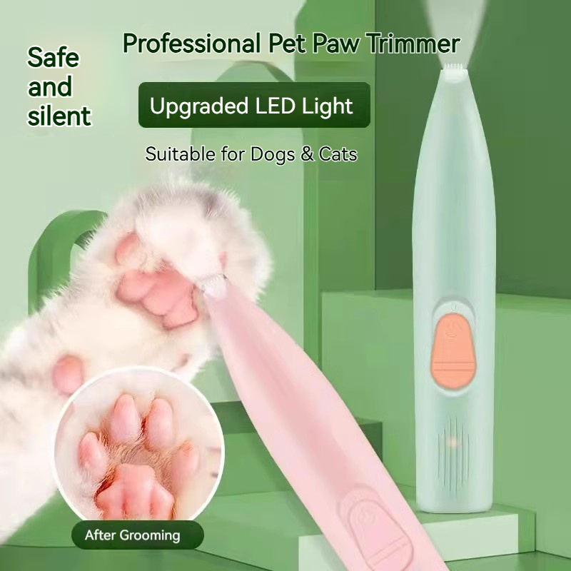 Power Tools Cat - เครื่องตัดขนเท้าสัตว์เลี้ยงแบบไฟฟ้า เสียงเบา สำหรับสุนัขและแมว เครื่องโกนขนเท้าสัตว์เลี้ยงแบบพกพา อุปกรณ์ตัดแต่งขนเท้าสัตว์เลี้ยง