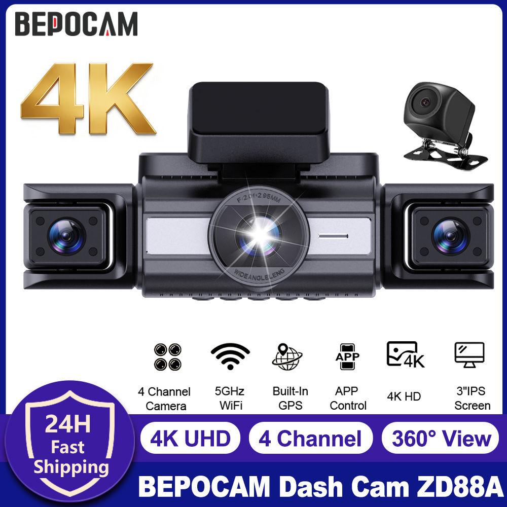 Power Tools China - กล้องติดรถยนต์ BEPOCAM 4 ช่องทาง 4K กล้องหน้า