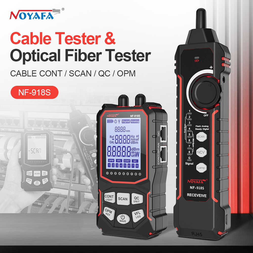 Power Tools Display - เครื่องทดสอบสายเคเบิลเครือข่าย NOYAFA จอแสดงผล LCD NF-918S เครื่องทดสอบสายสัญญาณตัวตรวจสอบ