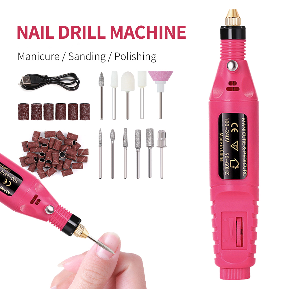 Power Tools Sander - LULAA แบบพกพาไฟฟ้าเครื่องเจาะเล็บชุดเจล Remover Dead Skin เล็บขัดชุดเครื่องมือ