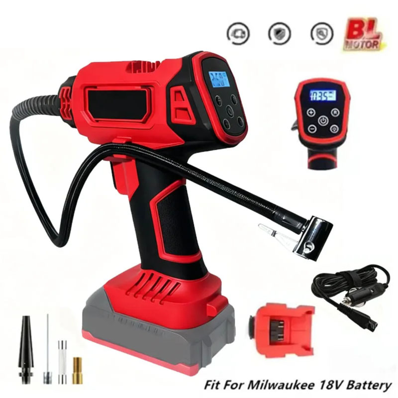 Power Tools Automotive - เหมาะสำหรับแบตเตอรี่มิลวอกี 18V ปั๊มลมไฟฟ้าไร้สาย เครื่องเติมลมยางรถยนต์อัตโนมัติ เครื่องอัดอากาศแบบมือถือ เครื่องมือไฟฟ้า