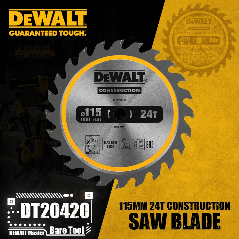 Power Tools In Construction - DEWALT DT20420 Construction Circ Saw Bladeไร้สายกรอบ