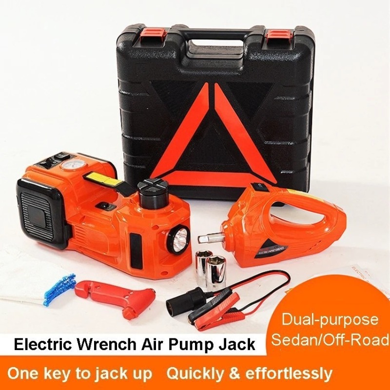 Power Tools Automotive - แม่แรงยกรถไฮดรอลิกไฟฟ้า 12V รุ่นออฟโรด พร้อมปั๊มลม เครื่องมือเปลี่ยนยางสามในหนึ่งเดียวสำหรับซ่อมรถยนต์