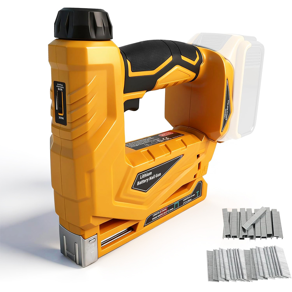 Staple Gun Electric - ปืนยิงตะปูลมไร้สาย SIHAO 2in1 เครื่องเย็บกระดาษไร้สาย เครื่องยิงตะปูสำหรับงานไม้ ใช้กับแบตเตอรี่