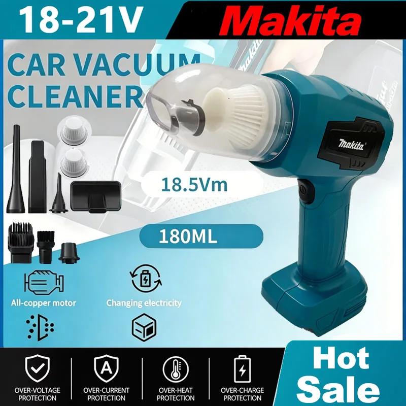Power Tools Automotive - เครื่องดูดฝุ่นไร้สาย Makita สำหรับรถยนต์ขนาดเล็ก อเนกประสงค์ ดูดฝุ่นแบบมือถือ ชาร์จไฟได้