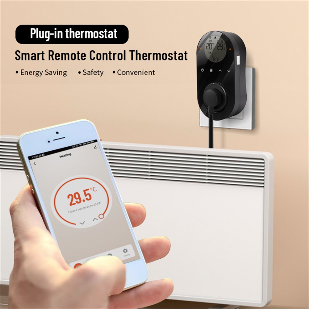 Power Tools Display - เทอร์โมสตัทเซ็นเซอร์คู่แบบใหม่ WIFI สมาร์ทแอพ ตัวควบคุมอุณหภูมิแบบดิจิตอล พร้อมจอ LCD