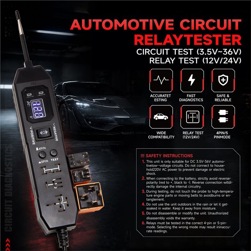 เครื่องมือวินิจฉัยสำหรับวงจรไฟ - Power Tools Automotive บทวิจารณ์และราคา