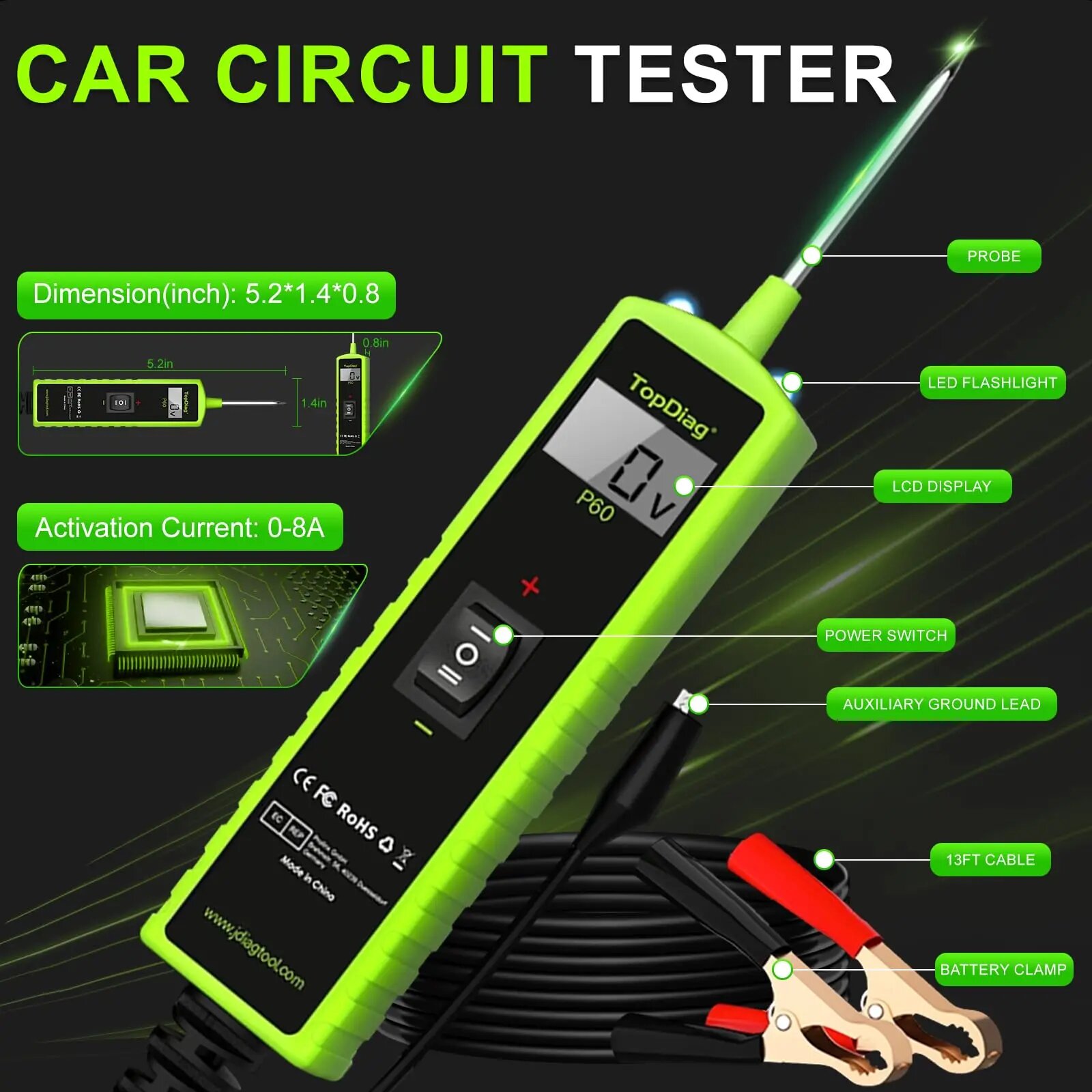 เครื่องทดสอบวงจรไฟฟ้ารถยนต์ Jd - Power Tools Automotive บทวิจารณ์และราคา