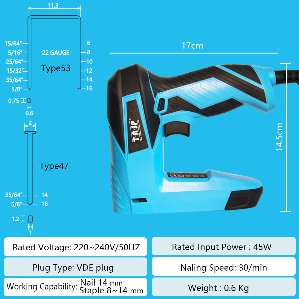 ปืนยิงตะปูลมไฟฟ้า 230V 2 in 1  - Staple Gun Electric บทวิจารณ์และราคา
